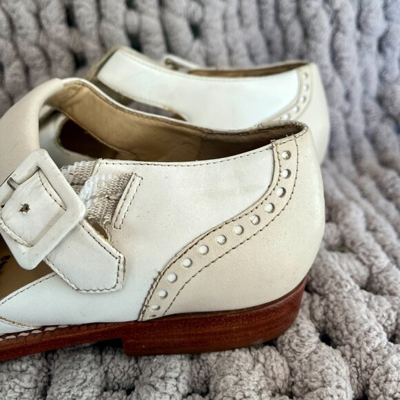 Kenneth Cole Kiltie Monk Strap Leather Loafers Vintage Cream Leather Size 8 - Picture 11 of 16